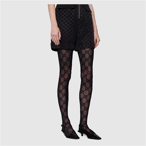 gucci strumpfhose gg schwarz|gucci tights and stockings.